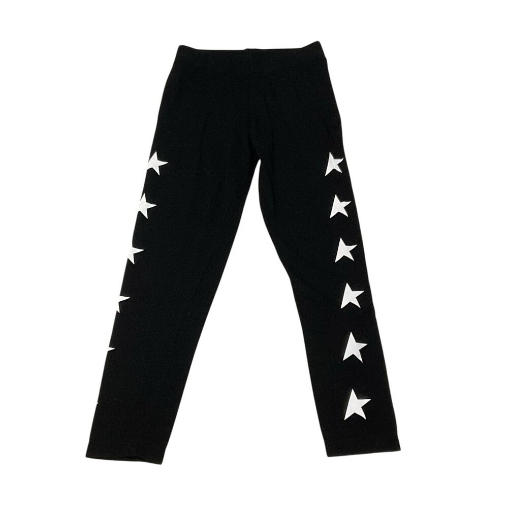 golden‎ goose Girl’s Black White Stars Leggings Yoga Pants Fitness AutndSize 8